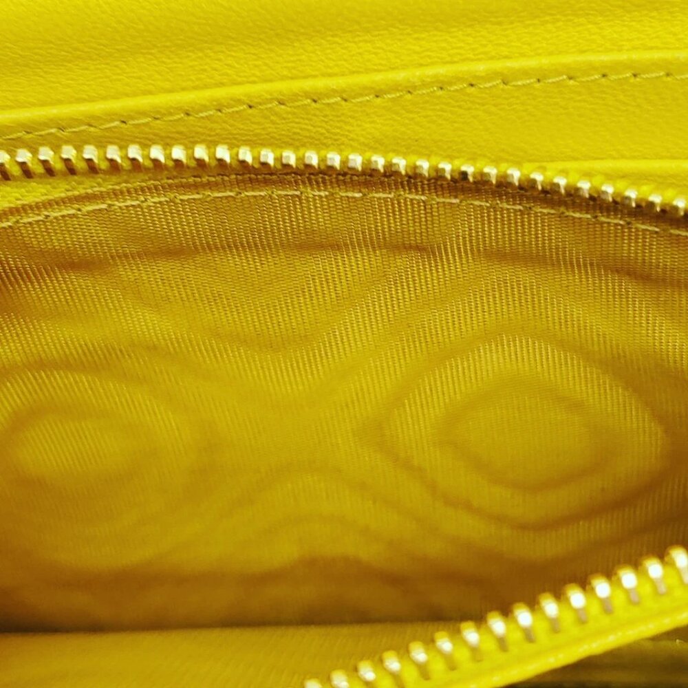 Miu Miu Wallet Matelasse Flap Long Wallet Calfskin Mustard Yellow No Returns - Picture 6 of 16